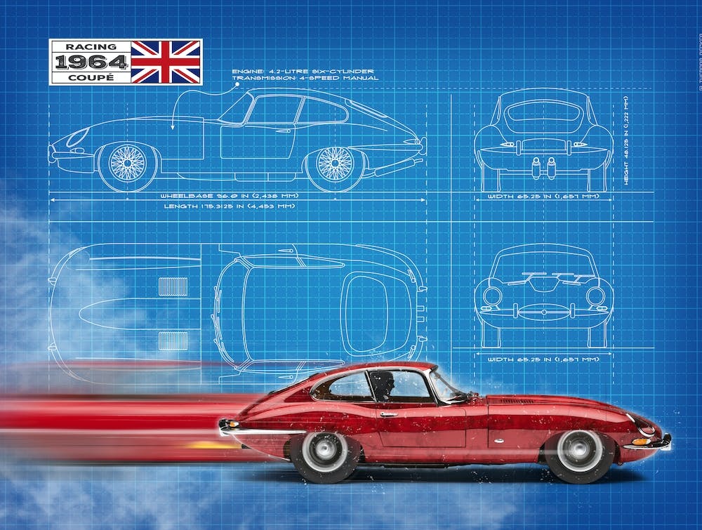E Type Racing Coupe, Blueprint