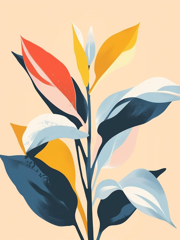 Hosta Plant Minimalist Illustration 4