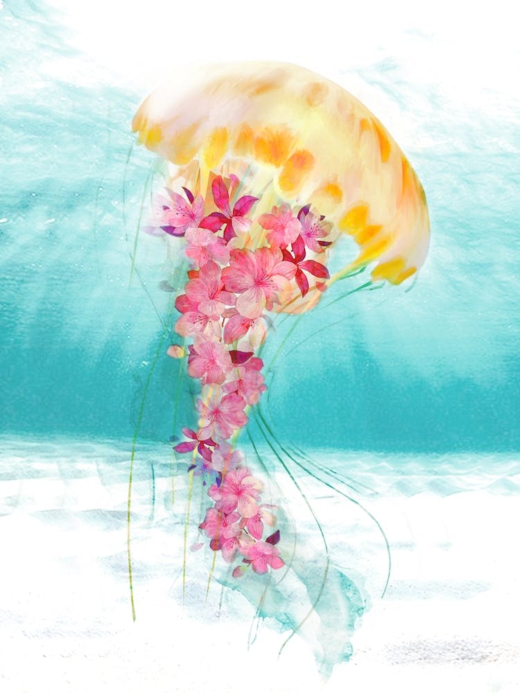 Jellyfish With Flowers