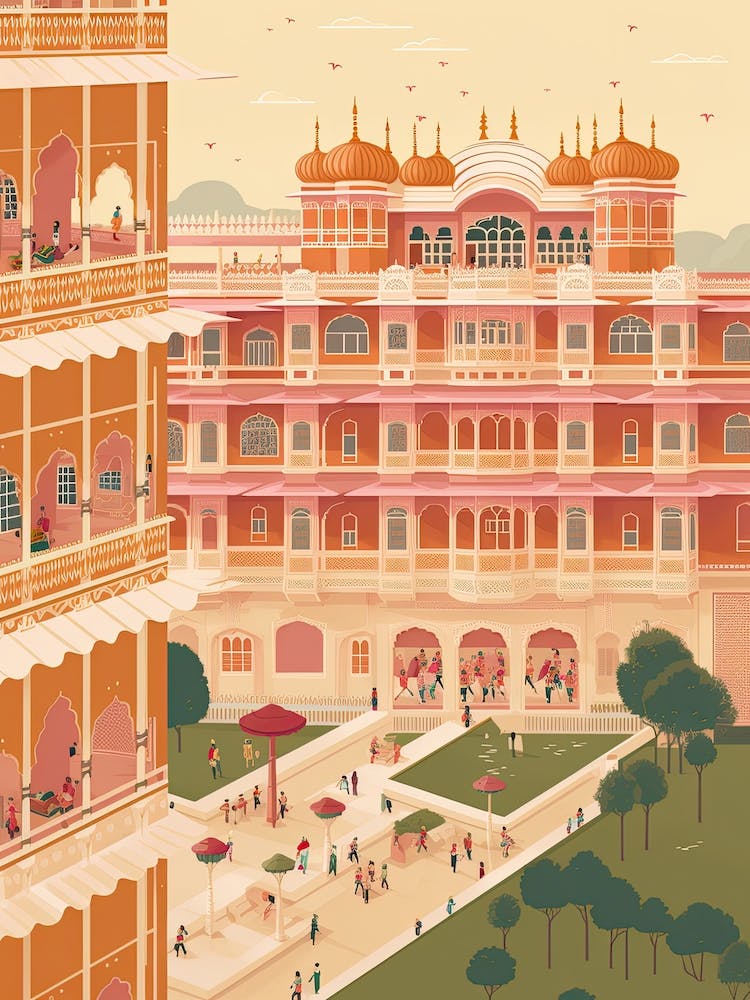 Jaipur India Travel Illustration 1
