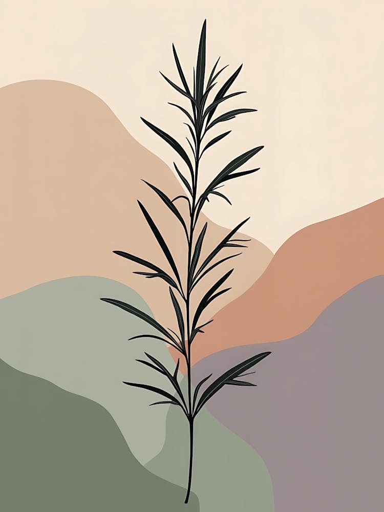 Warm Toned Floral Composition in Minimal Style