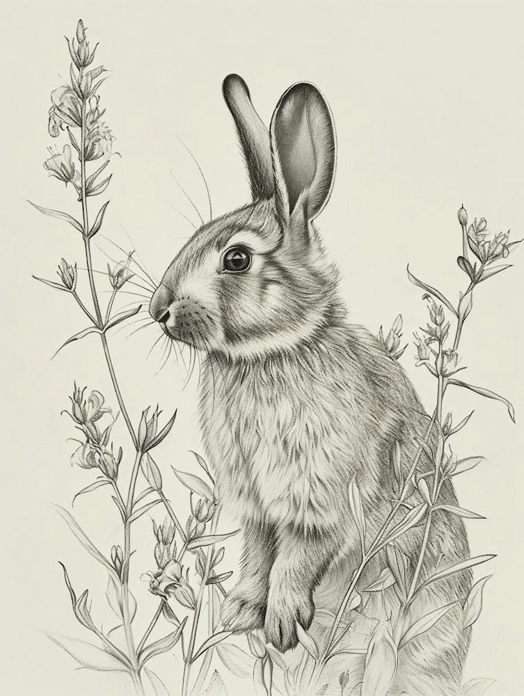Satin Rabbit Drawing 2
