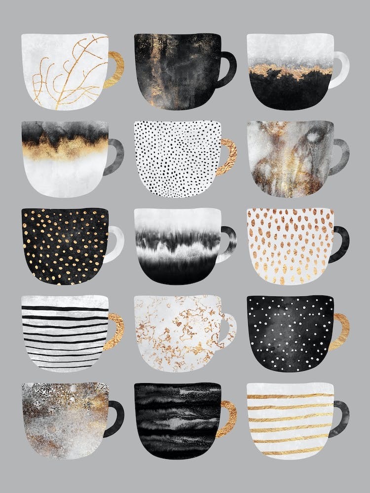 Pretty Coffee Cups 3 - Grey Kitchen
