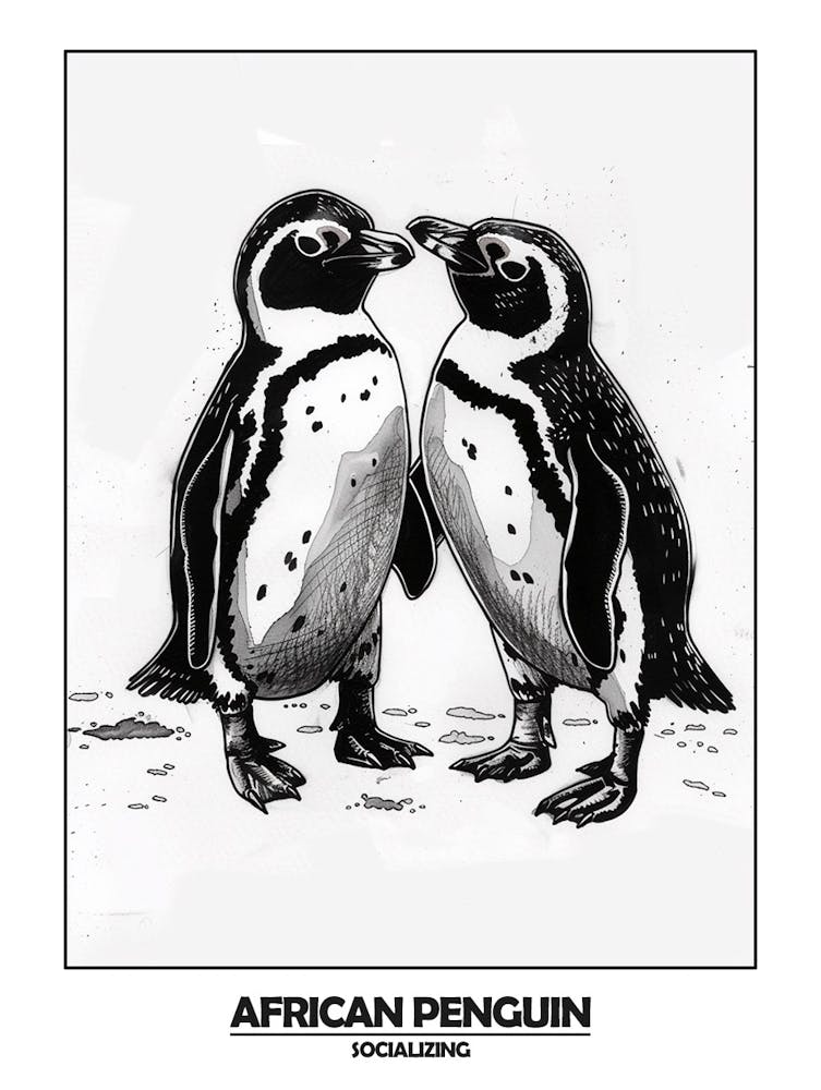Penguin Socializing Poster