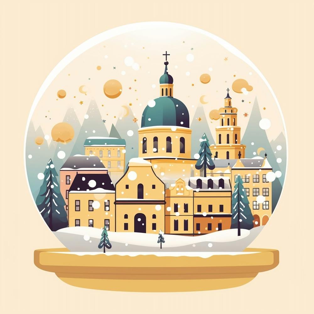 Vilnius Lithuania 2 Snowglobe