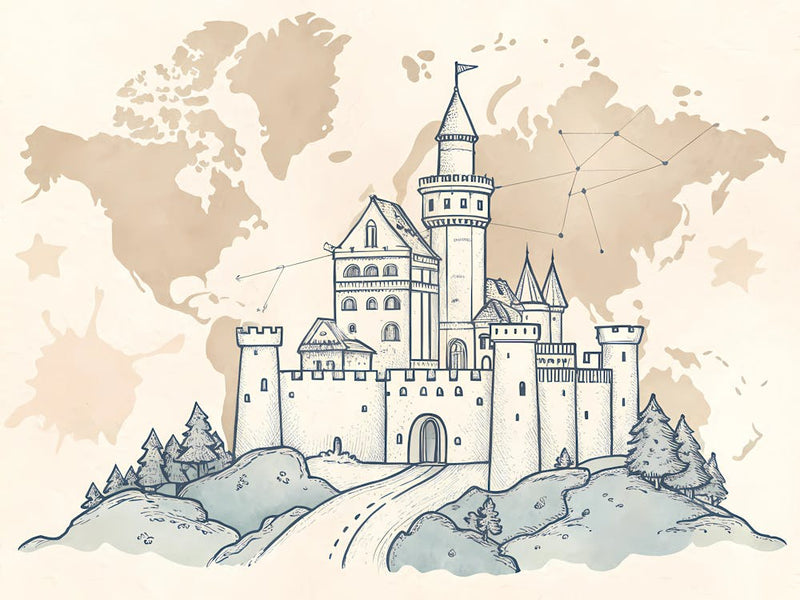 Minimalist Ink Sketch Of Old World Cartography I