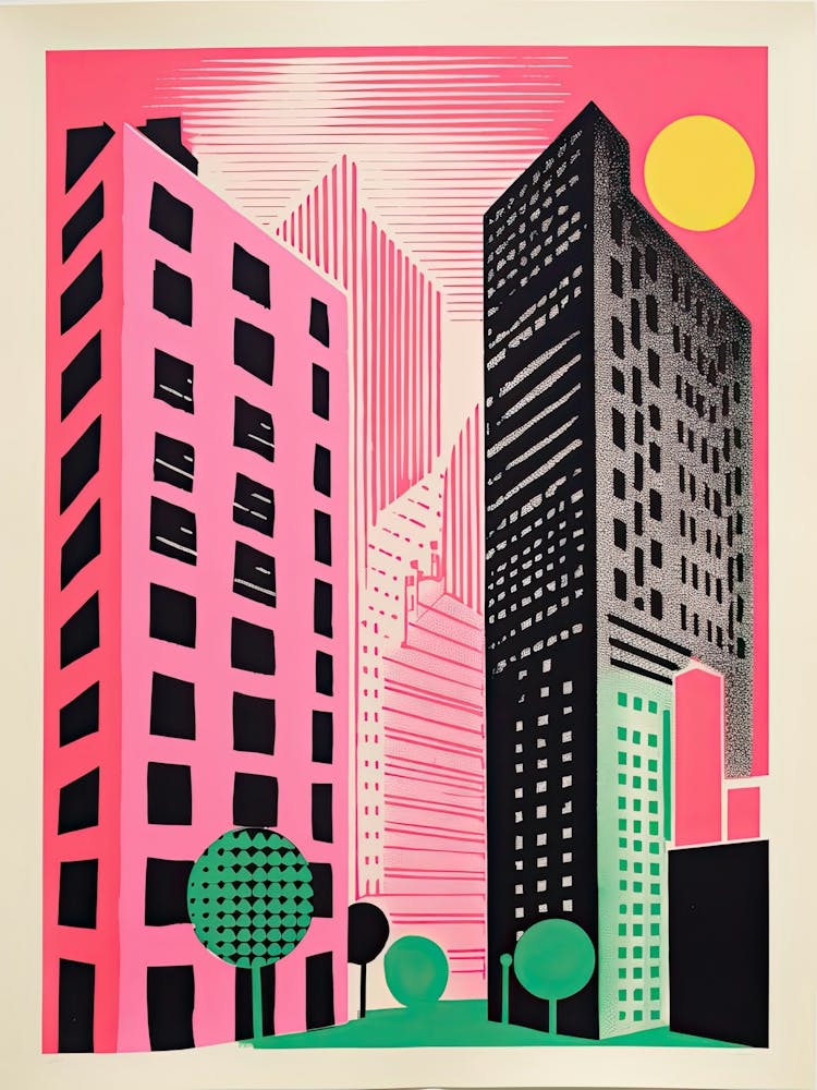 New York In Risograph Style 1