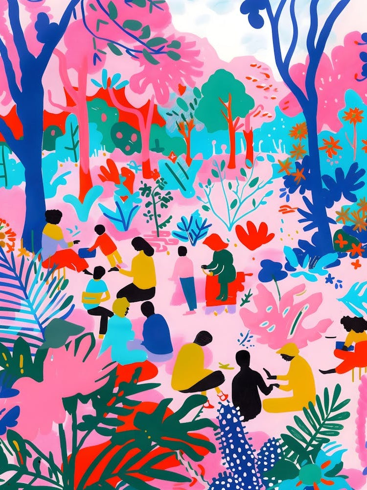 Matisse Inspired, Garden In Bloom, Fauvism Style