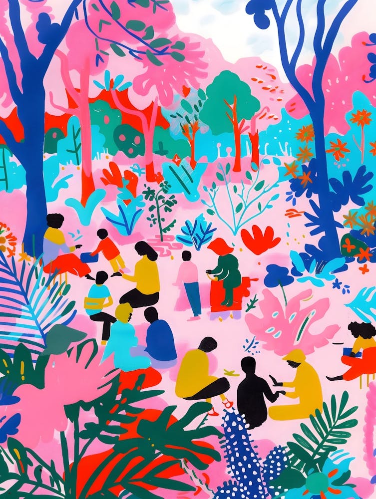 Matisse Inspired, Garden In Bloom, Fauvism Style