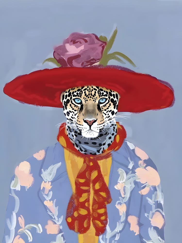 Leopard In Red Hat