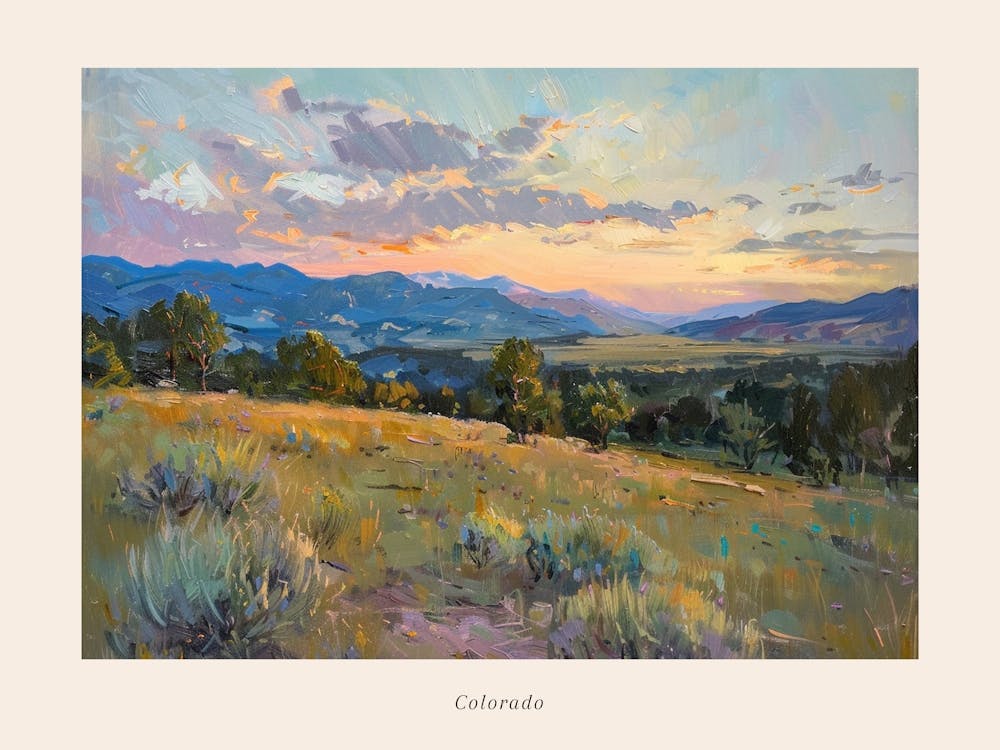 Western Sunset Landscapes Colorado 1 Poster