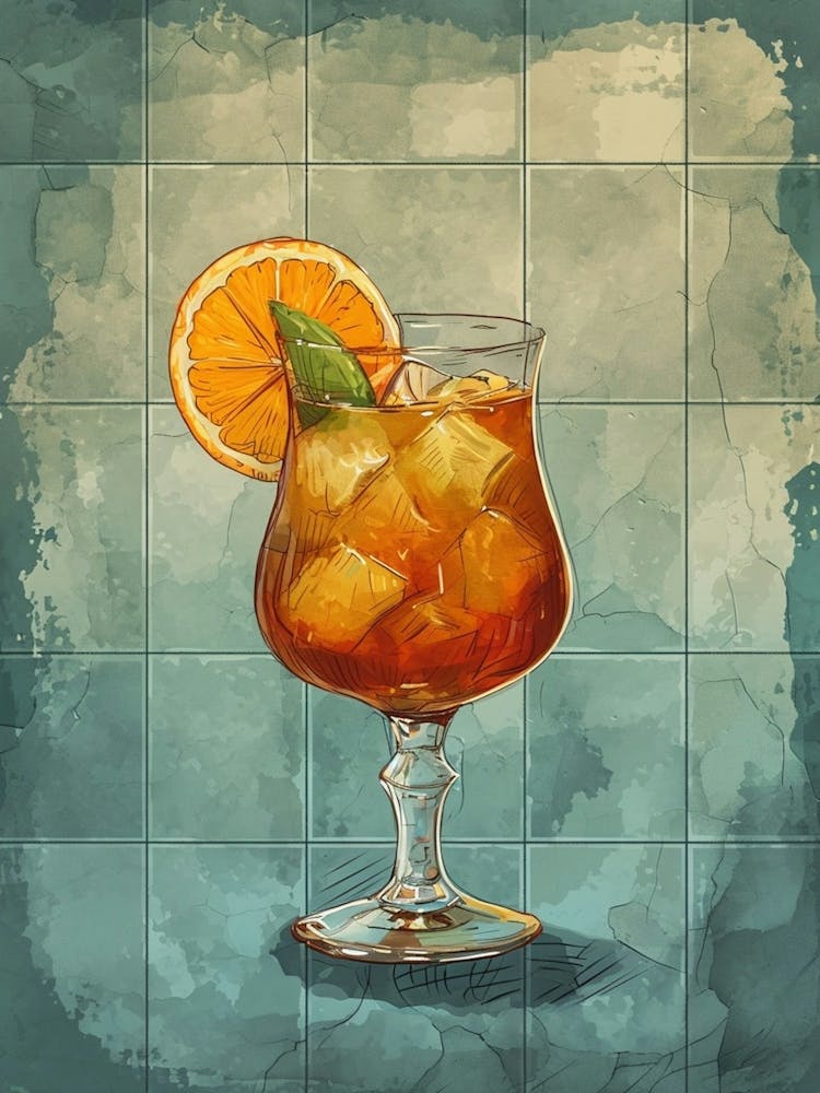 Rum Cocktail Watercolour