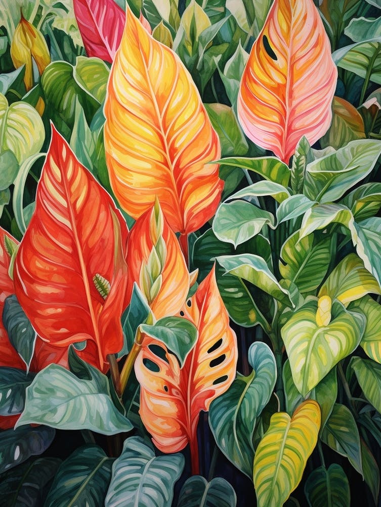 Tropical Plant Painting Chinese Evergreen 3