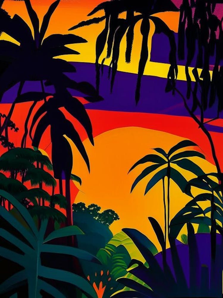 Jungle Geometric Sunset