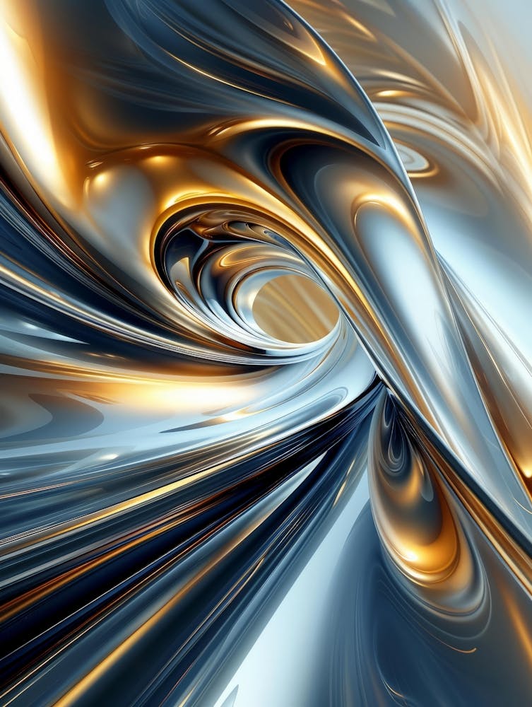 Abstract Gold And Silver Swirls