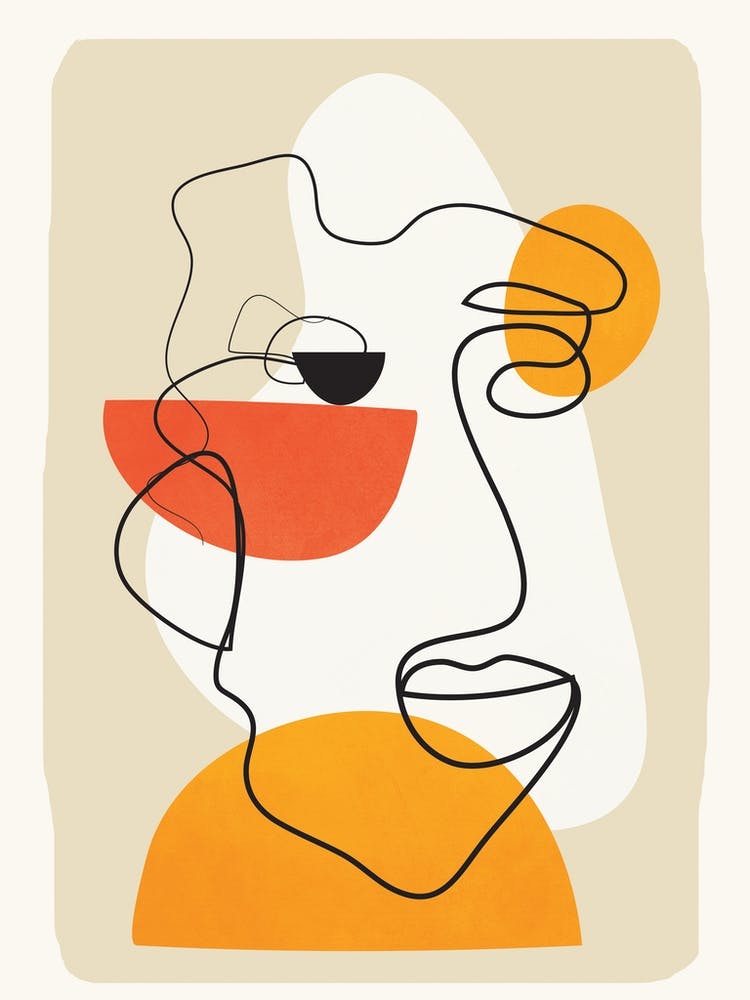 Abstract Face Line Design 01