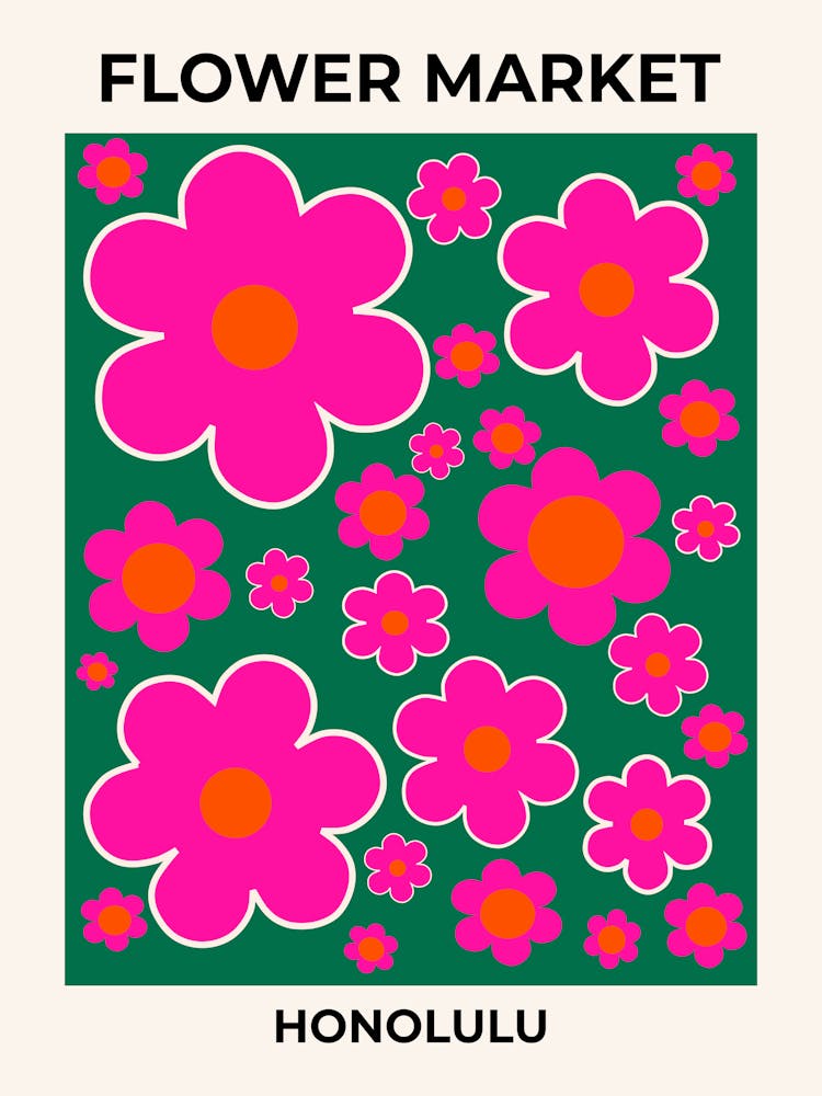 Flower Market Honolulu Green And Pink