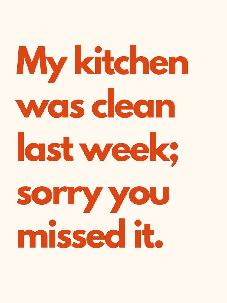 Clean Kitchen Kitchen Typography Cream Red