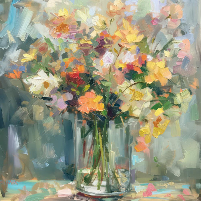 Abstract Oils Floral Vase 2