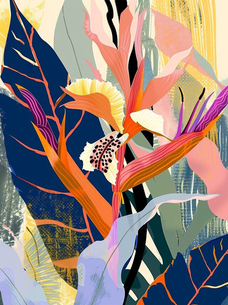 Colourful Flower Illustration Heliconia 3