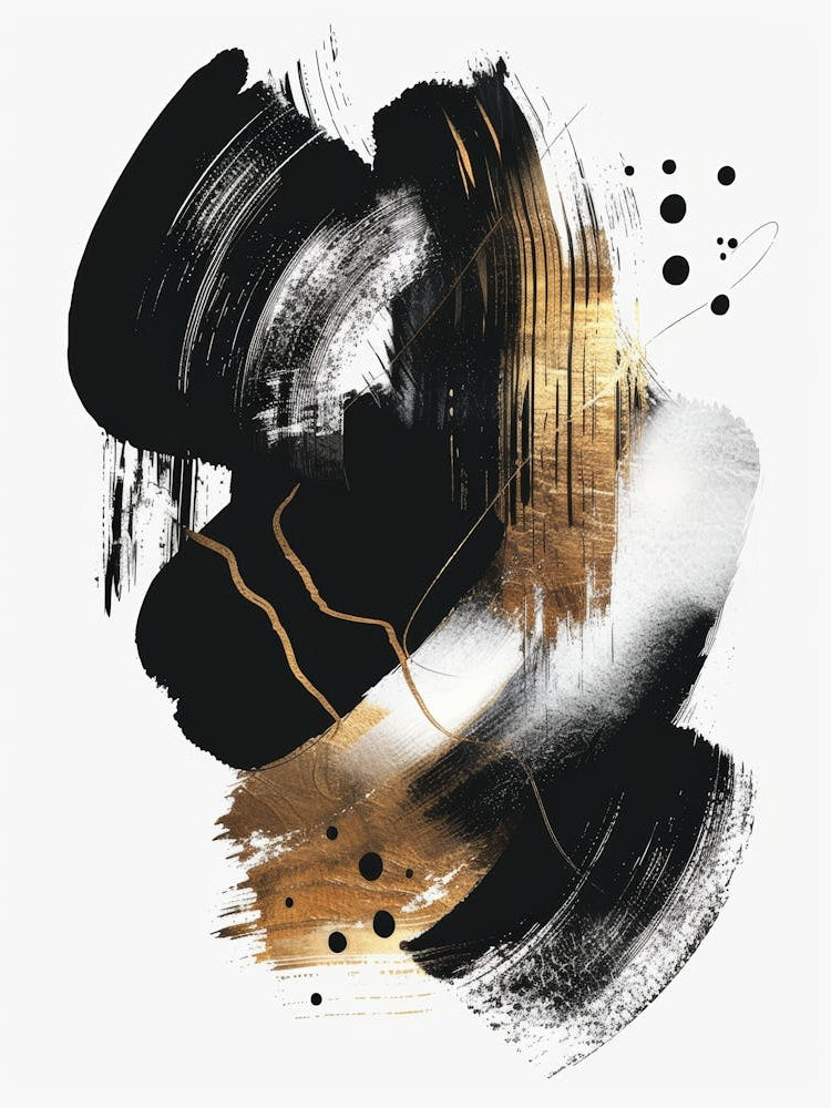 Abstract Black And Gold Canvas Print 26