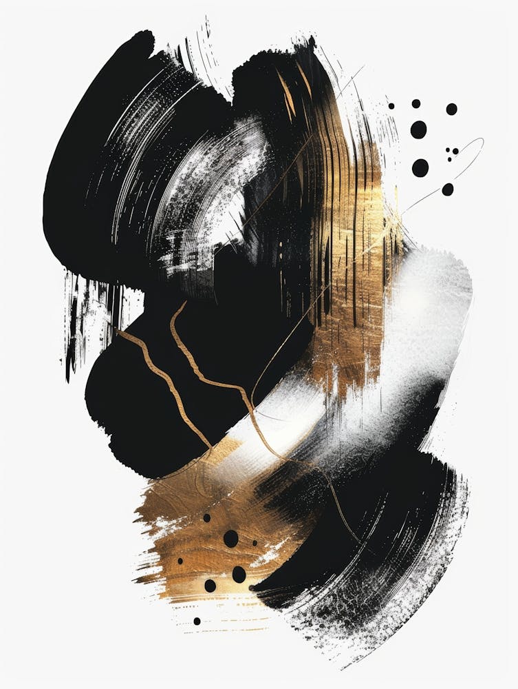 Abstract Black And Gold Canvas Print 26