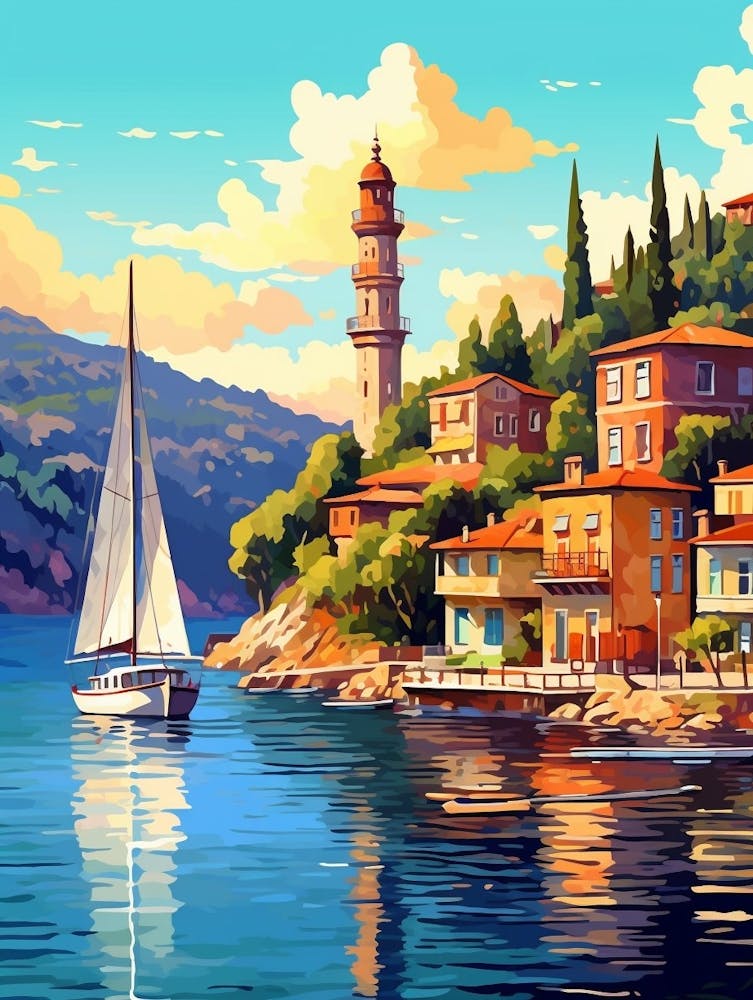 Bosphorus Cruise Prince Islands Pixel Art 1