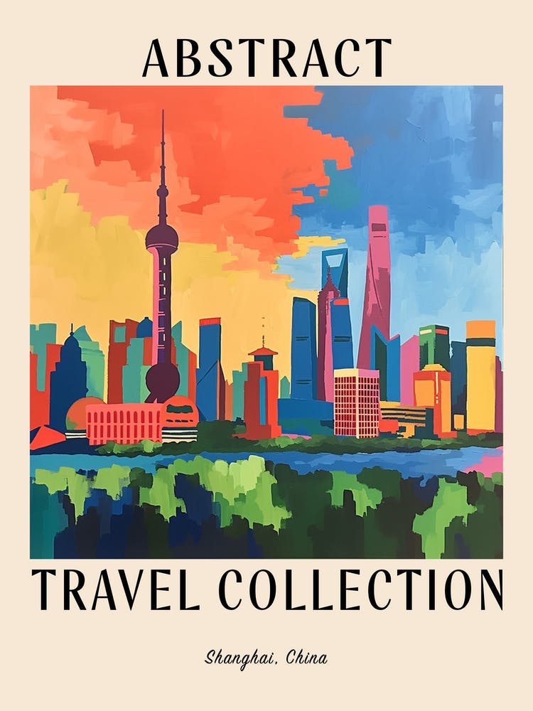 Abstract Travel Collection Poster Shanghai China 1