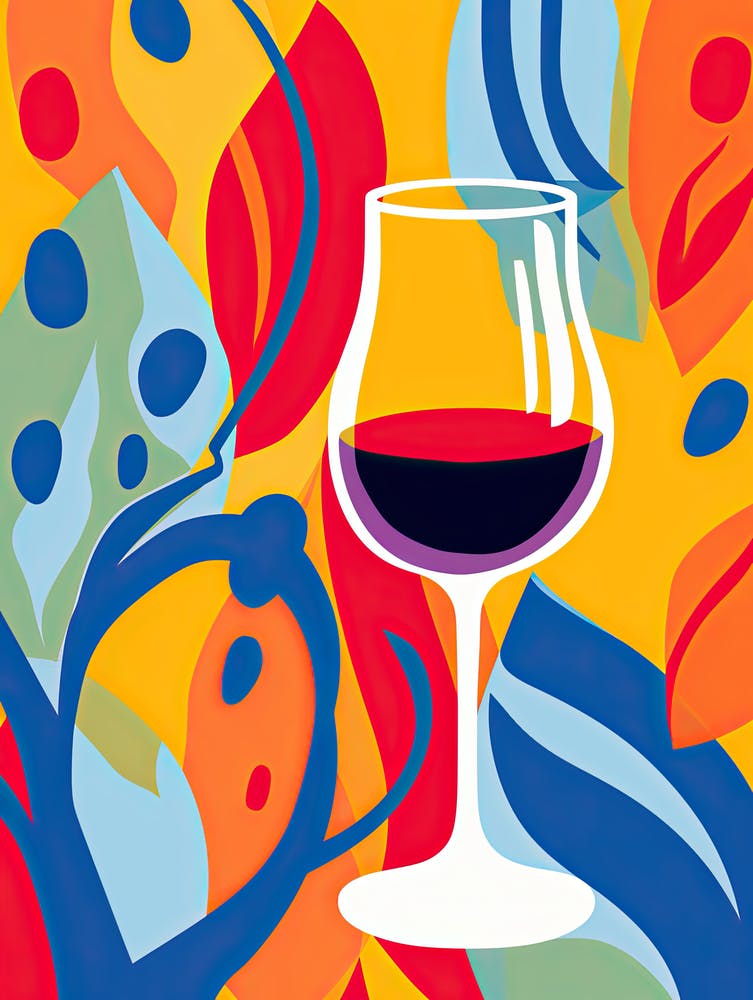 Wine Glass 6, Inspired by Matisse