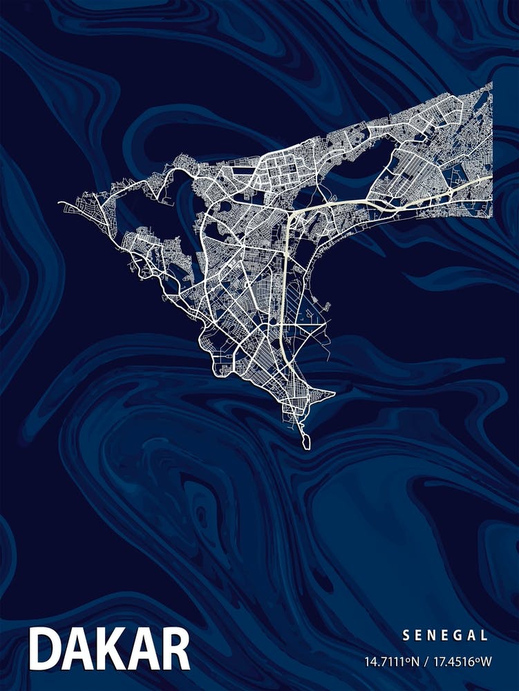 Dakar Crocus Marble Map