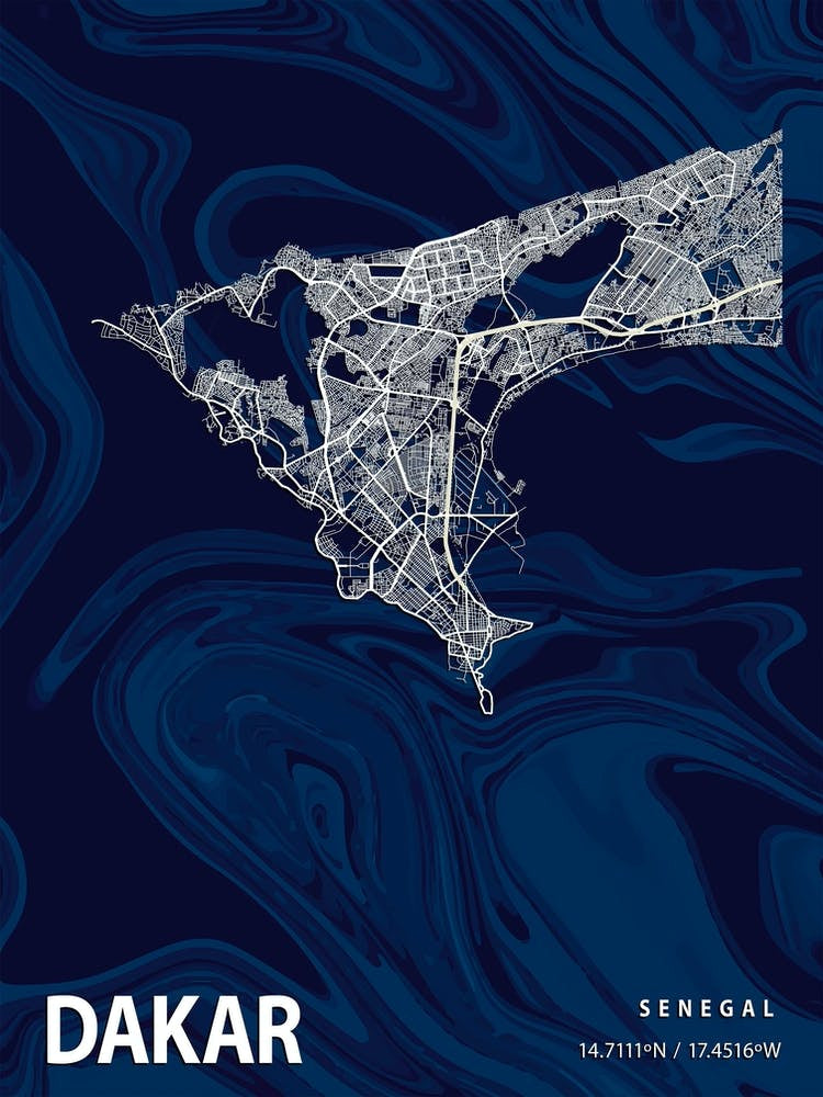 Dakar Crocus Marble Map