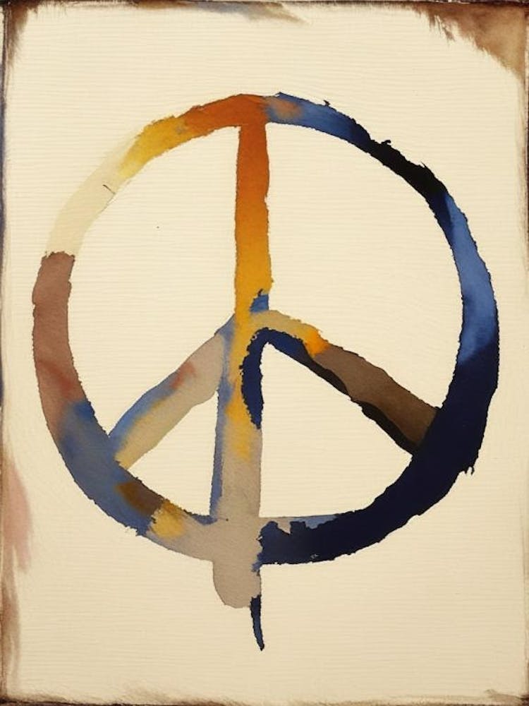 Paix Mondiale 1, Peinture Abstraite Symbole