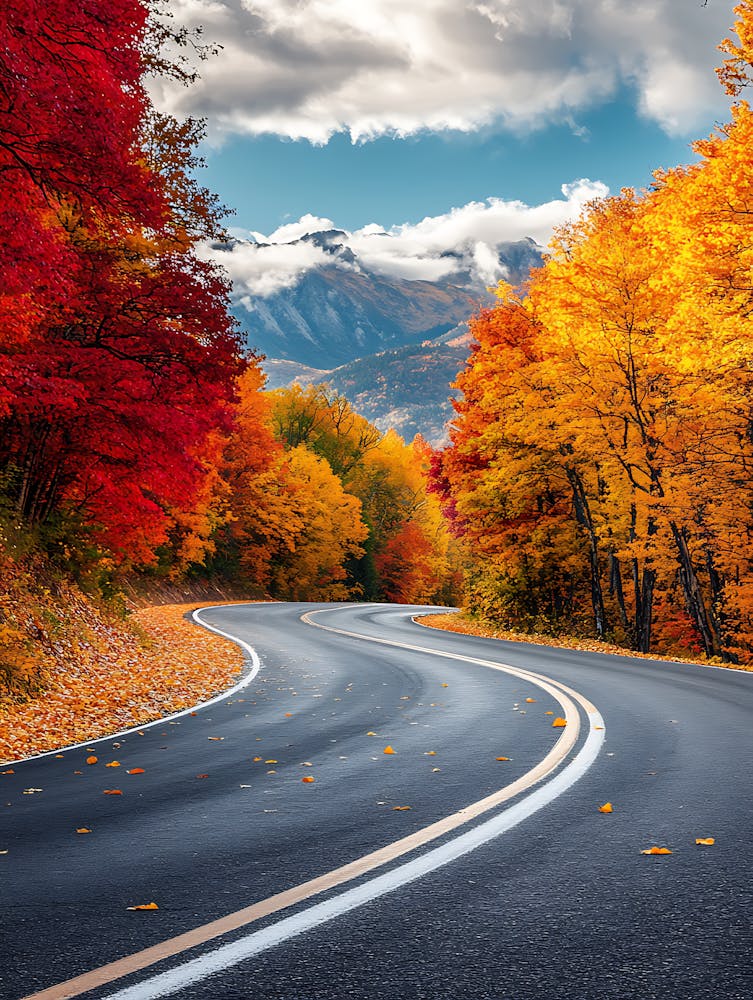 Beautiful Road In Autumn 5