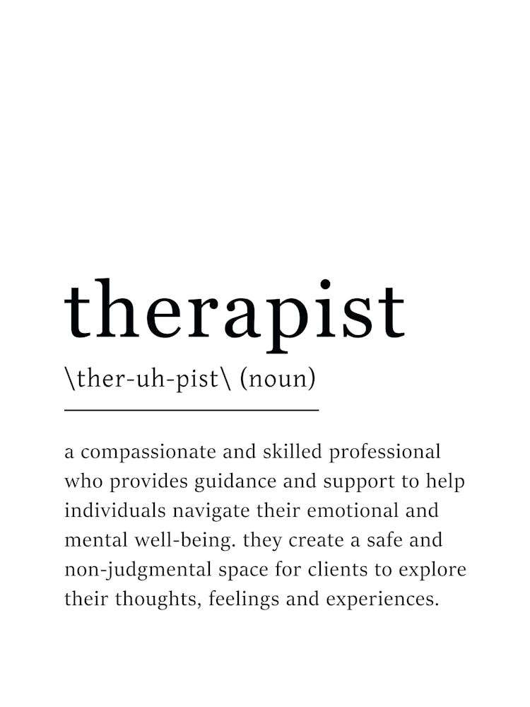 Therapist Definition Poster - Dictionary