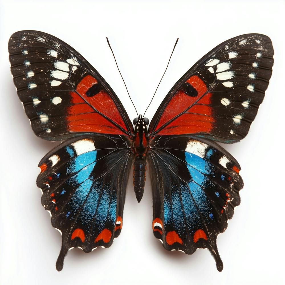A Vibrant Over Saturated Butterfly On A White Background That Doesn T Crop Off