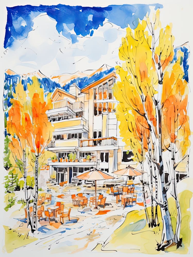Little Nell Hotel   Aspen, Colorado   Resort Storybook Illustration 2