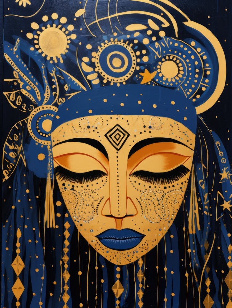 Gold und Blau Gemälde