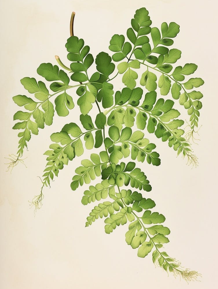 Vintage Illustration Maidenhair Fern 4