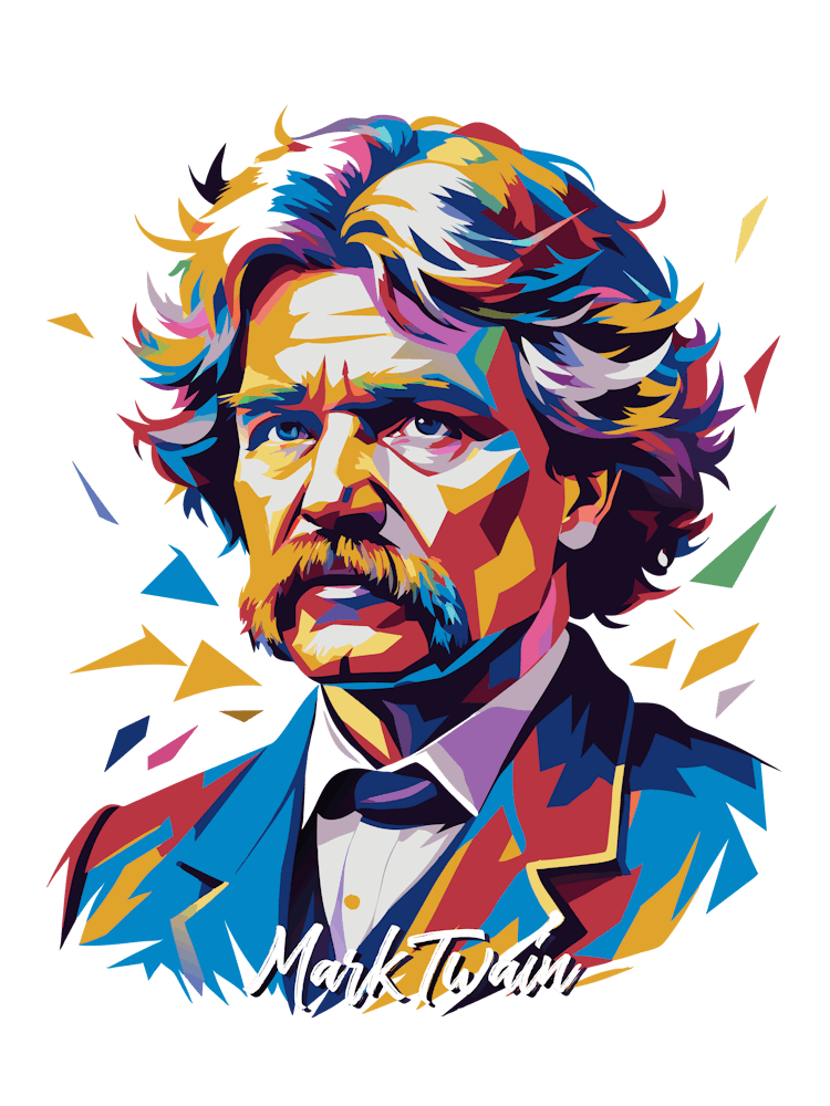 Mark Twain 01 Portrait WPAP Pop Art
