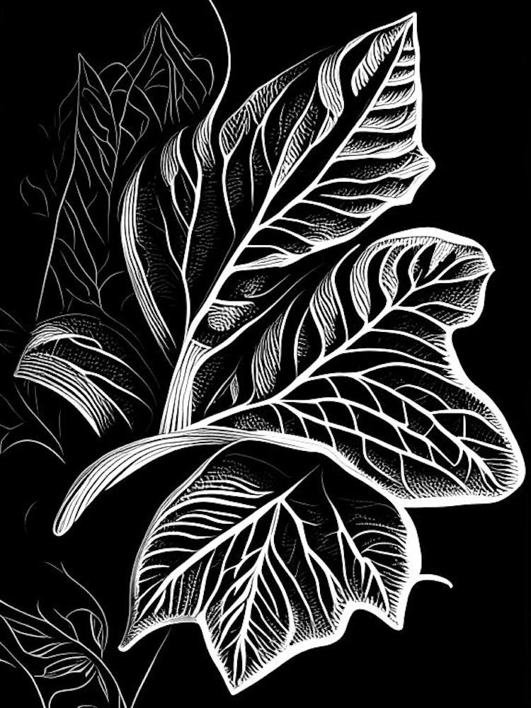 Comfrey Leaf Linocut