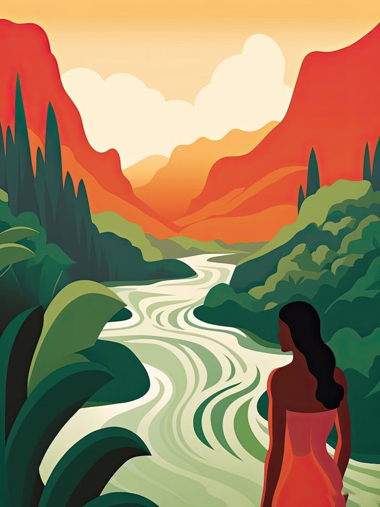 Kauai Hawaii, Usa, Bold Outlines 1