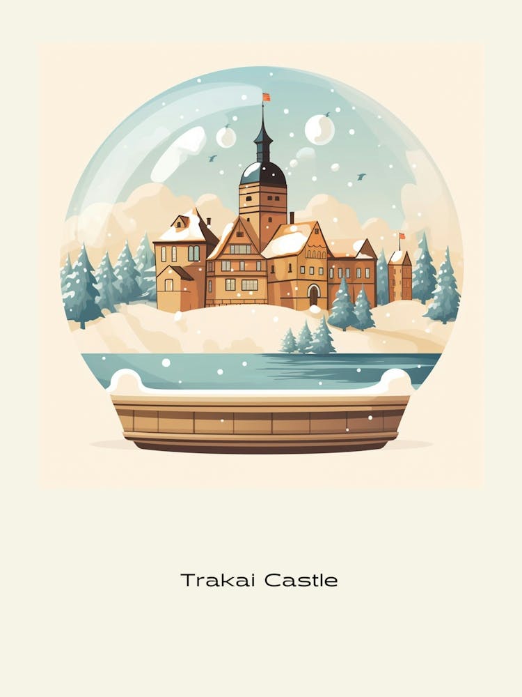 Trakai Castle Lithuania Snowglobe Poster