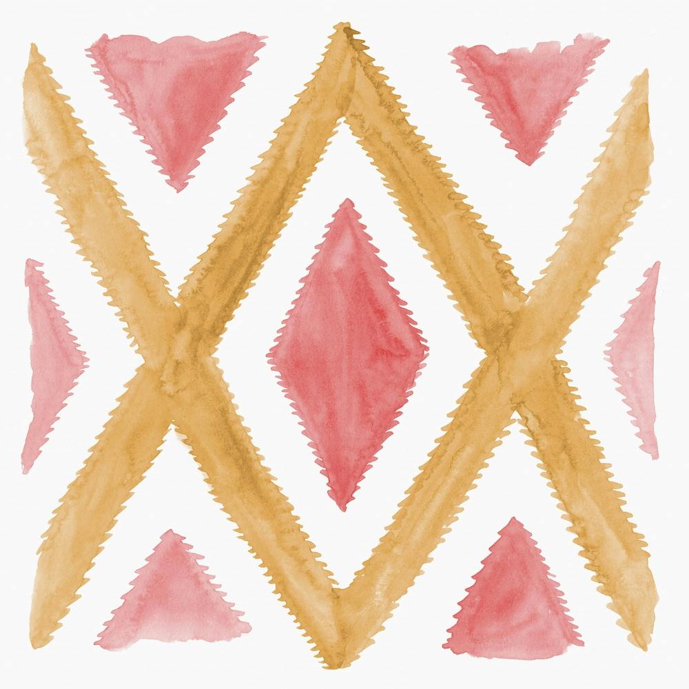 Del Rio Watercolor Print In Yellow And Pink