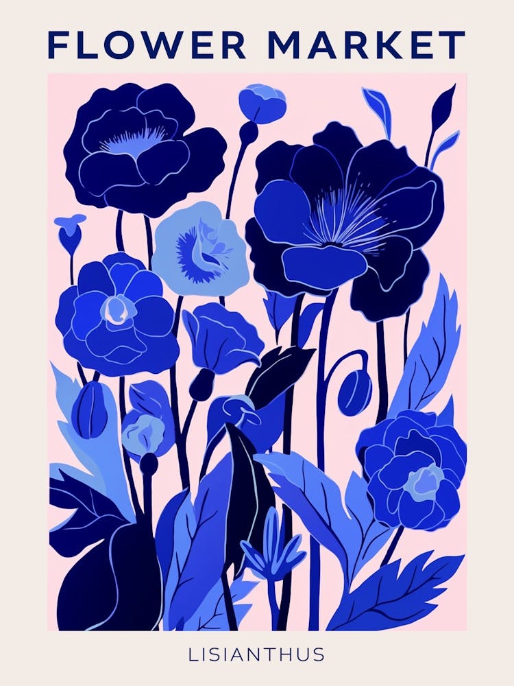Blue Flower Market Poster Lisianthus 1