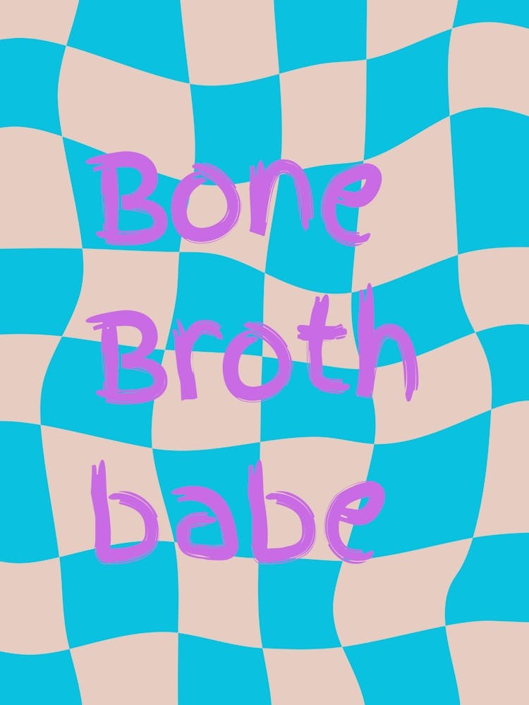 Bone Broth Checkered Blue