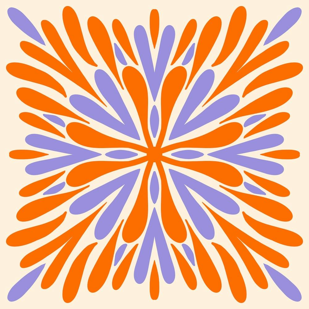 Symmetry Petals - purple and orange
