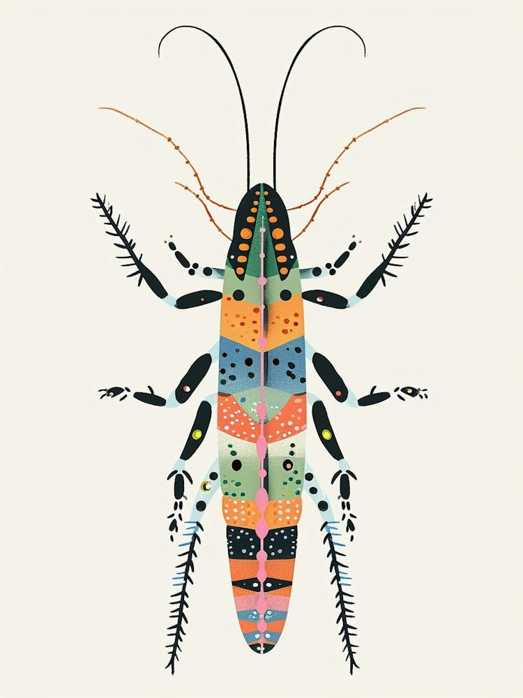 Colourful Insect Illustration Centipede 1