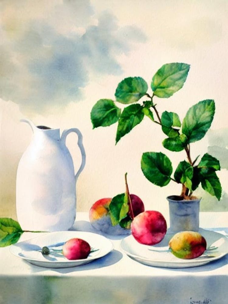 Lychee 2 Italian Watercolour fruit