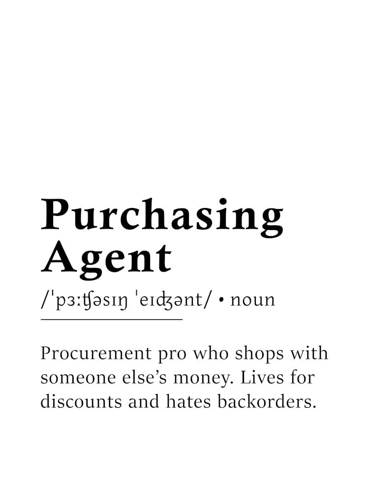 Purchasing Agent Definition Poster - Dictionary