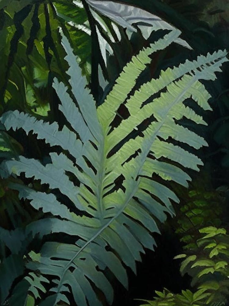 Silver Cloak Fern Cézanne Style